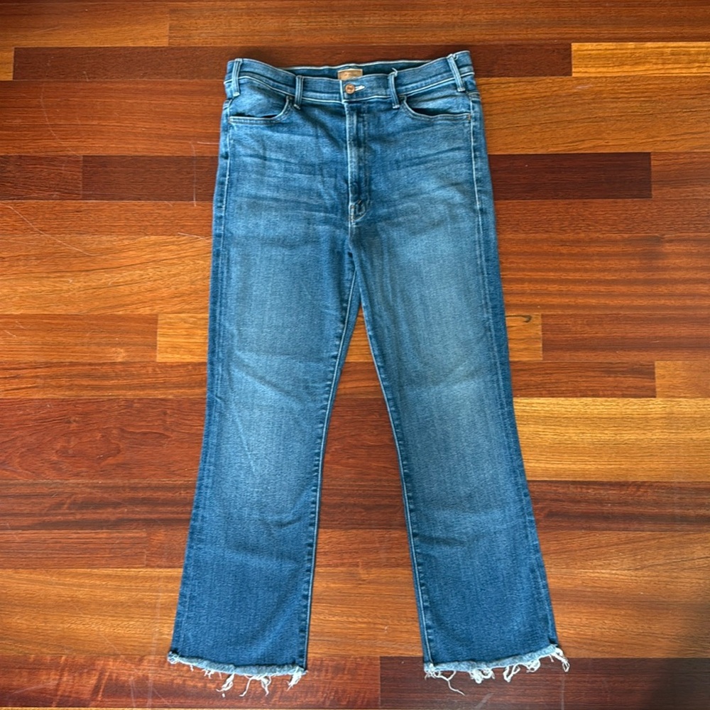 MOTHER The Hustler Ankle Fray jeans in Home Movies